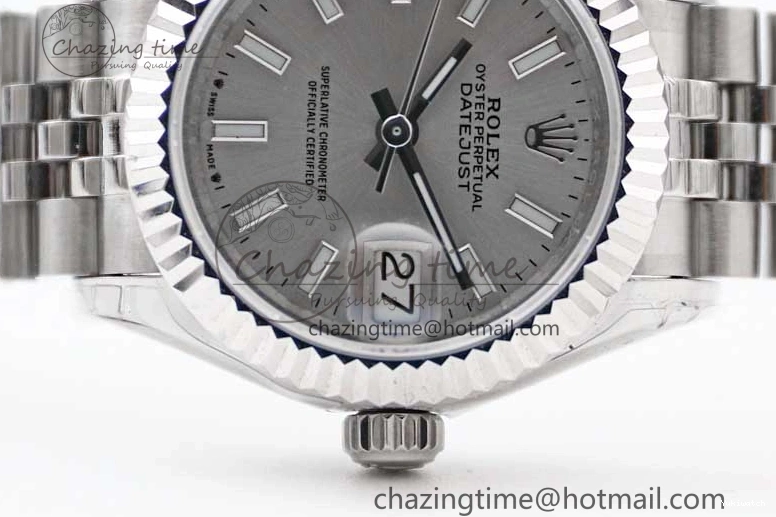 Dial Steel DateJust 28 SS Silver 1:1 NH05 Bracelet 904L on TWF President Best Lady Edition 0207